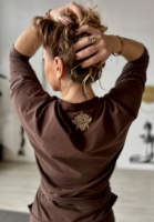 Obrazek Bluzka wiązana Ewa brązowa 